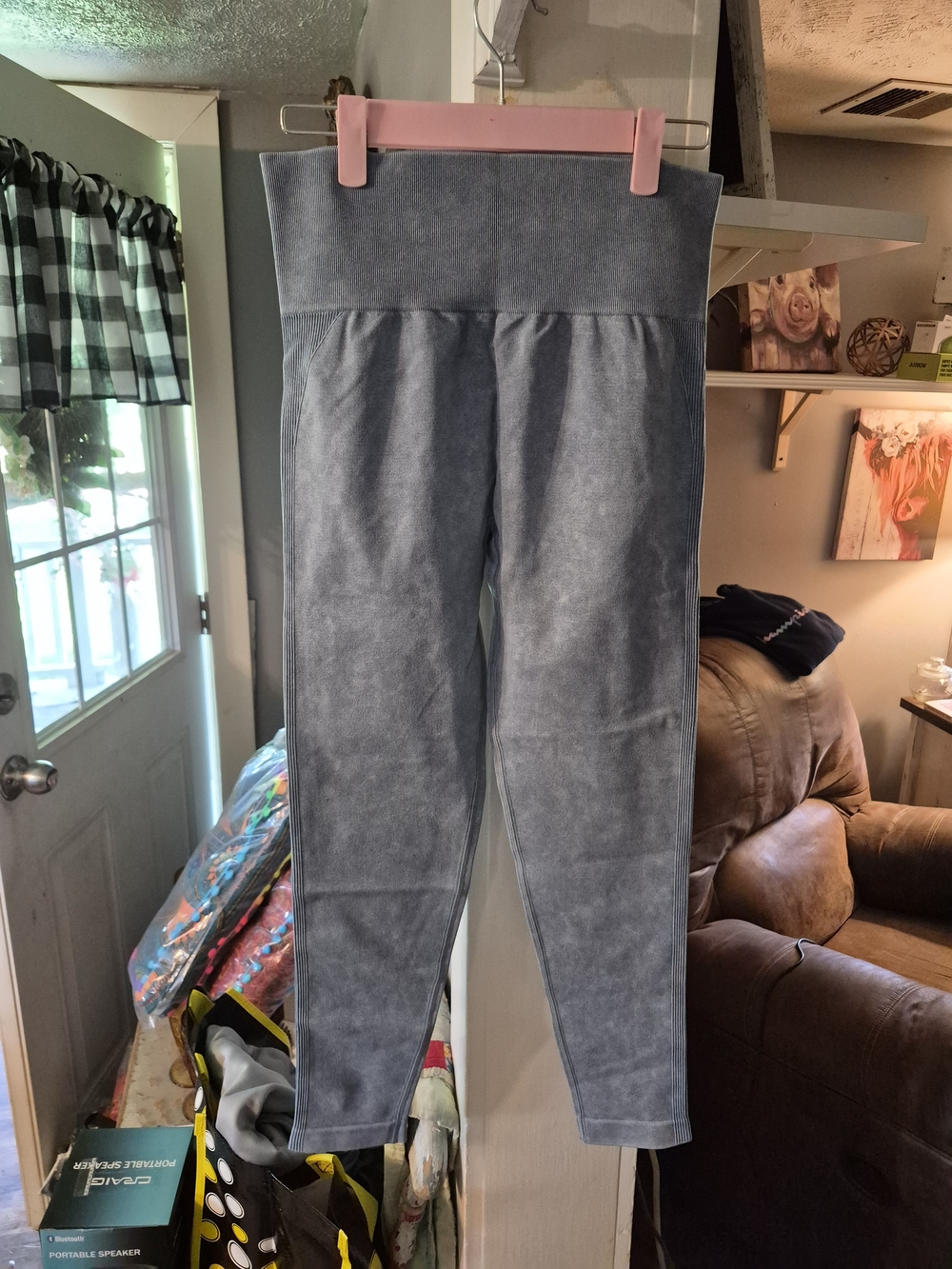 High-Waist Gray Leggings